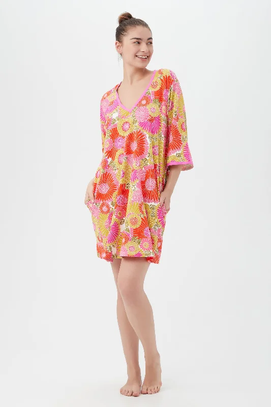 WARM SAND BOTANICAL CAFTAN