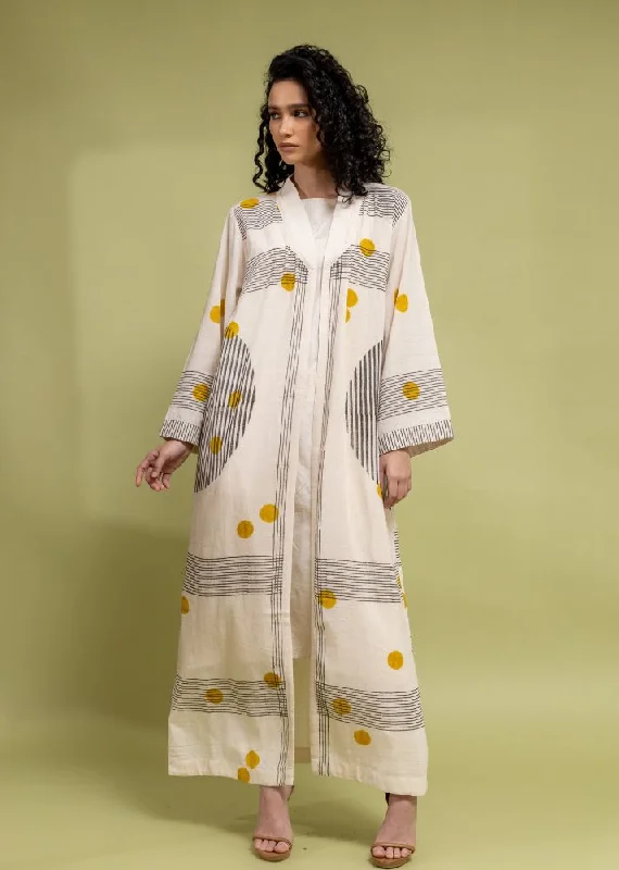 Circular Off White Abaya