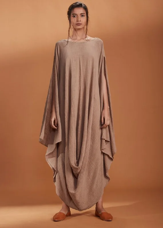 Cowl dress Kaftan style - Brown