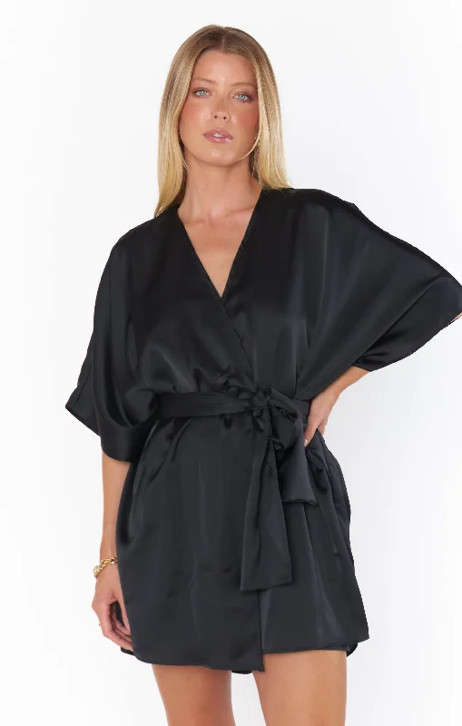 First Look Robe ~ Black Luxe Satin