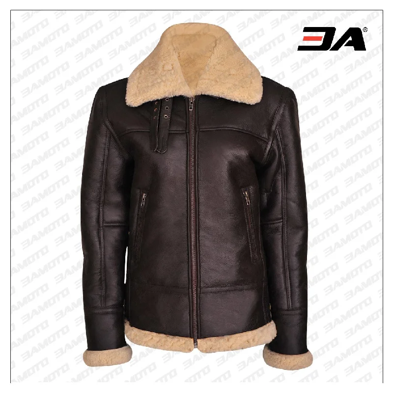 Women B3 Bomber Shearling Aviator Jacket