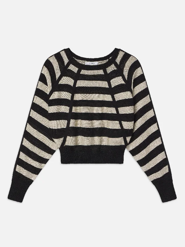 Striped Raglan Sweater -- Black Multi