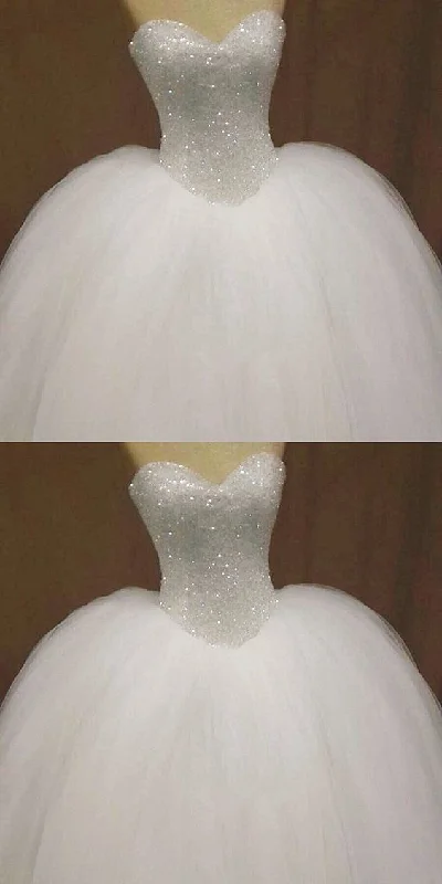 Bling Sweetheart Wedding Dress Drop Waist Ball Gown For Women prom dress, evening dress    cg21658