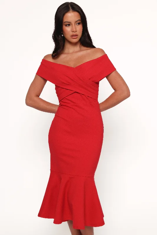 Dailene Midi Dress - Red