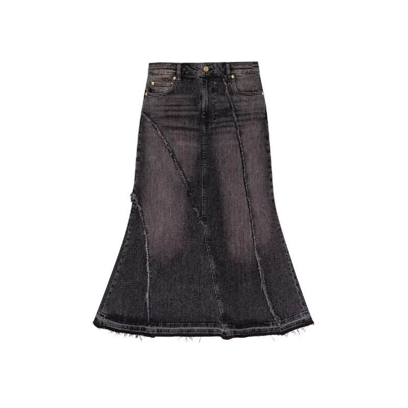 [GANNI]Black Denim Skirt/BLACK(J1533)