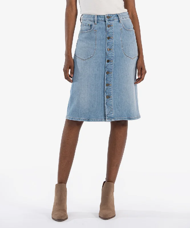 Rose Porkchop Denim Skirt