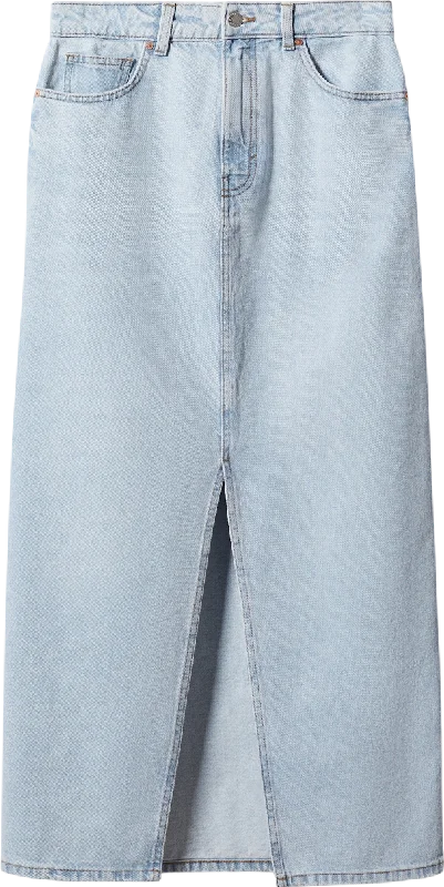 MANGO Blue Aida Slit Denim Skirt UK S