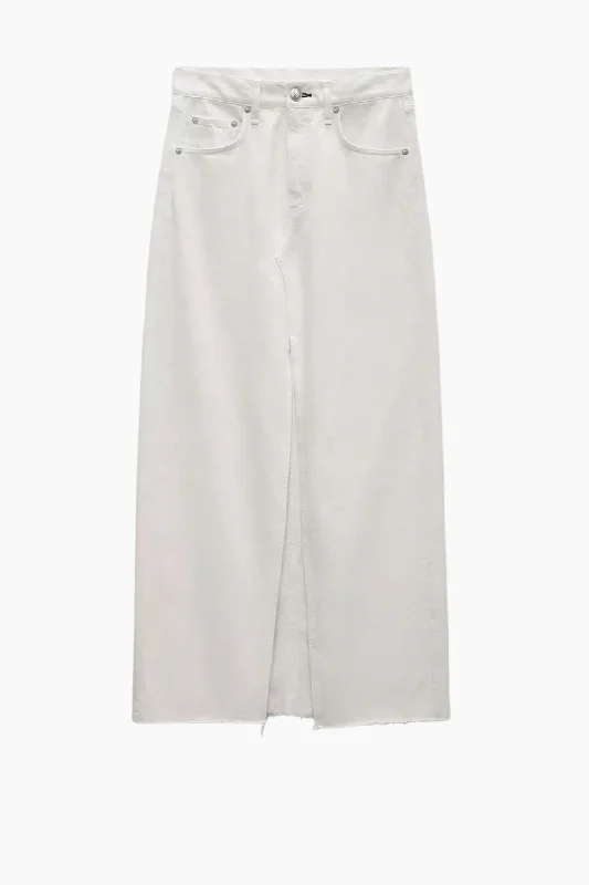 Rag & Bone Avery Denim Skirt - Ecru