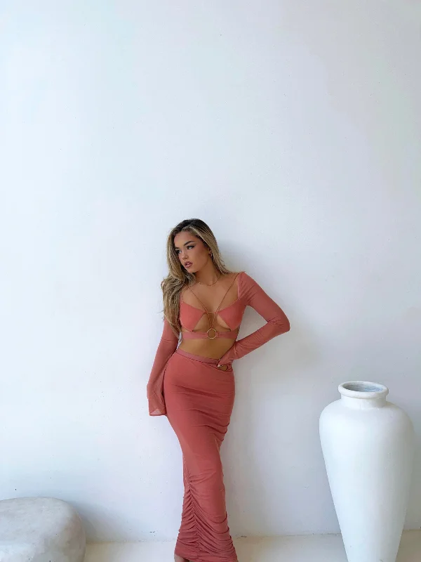 SELENE MAXI SKIRT PINK - OUTCAST EXCLUSIVES