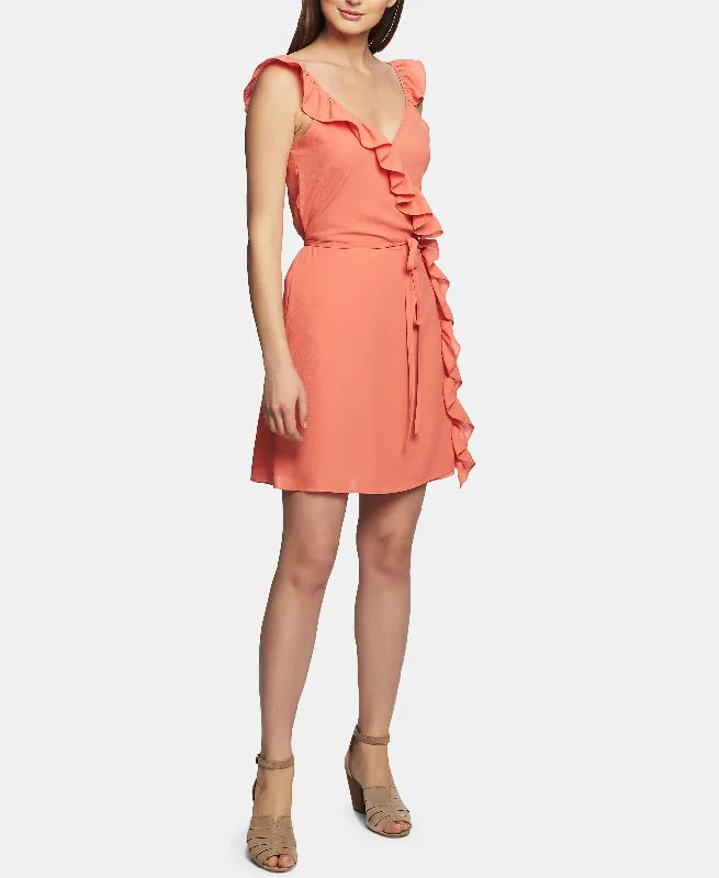 1.State Ruffle Trim Wrap Dress