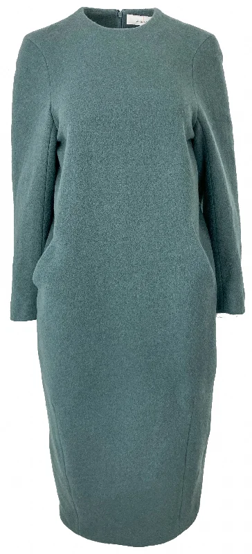 Akiranaka Wool Blend Dress in Hunter Green