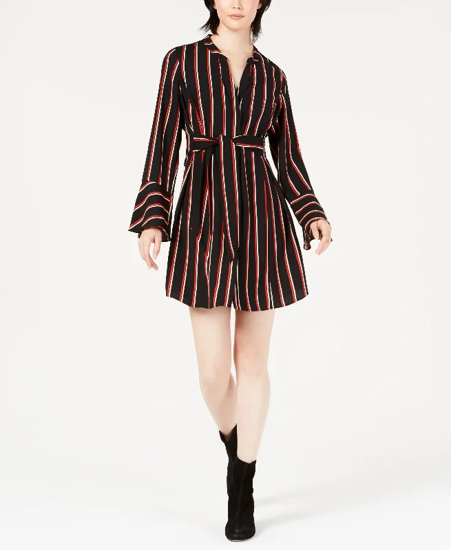 Bar III Striped Tie Waist Dress