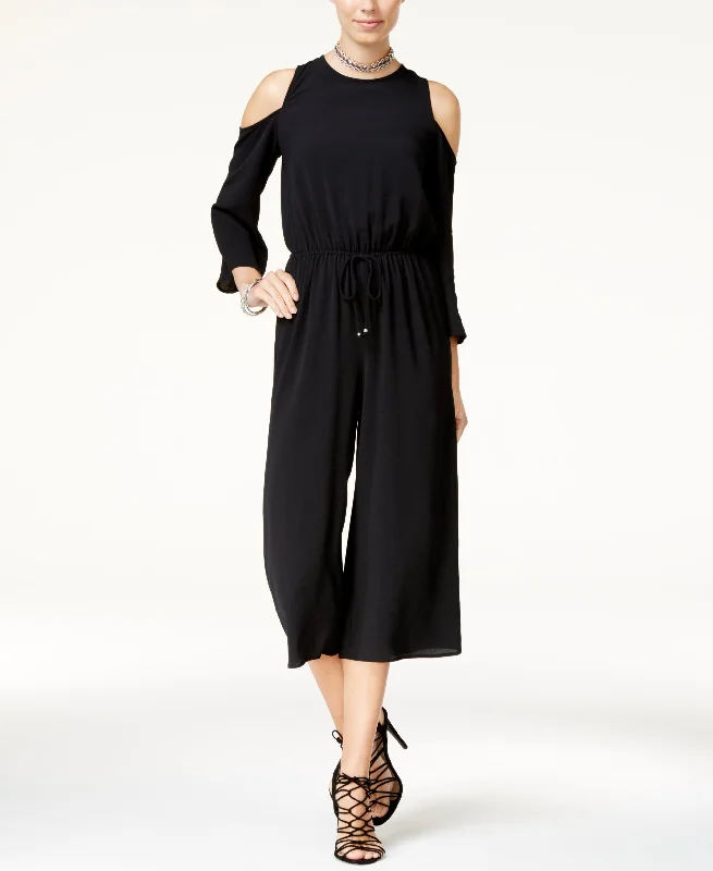 Be Bop Juniors Cropped Cold Shoulder Jumpsuit