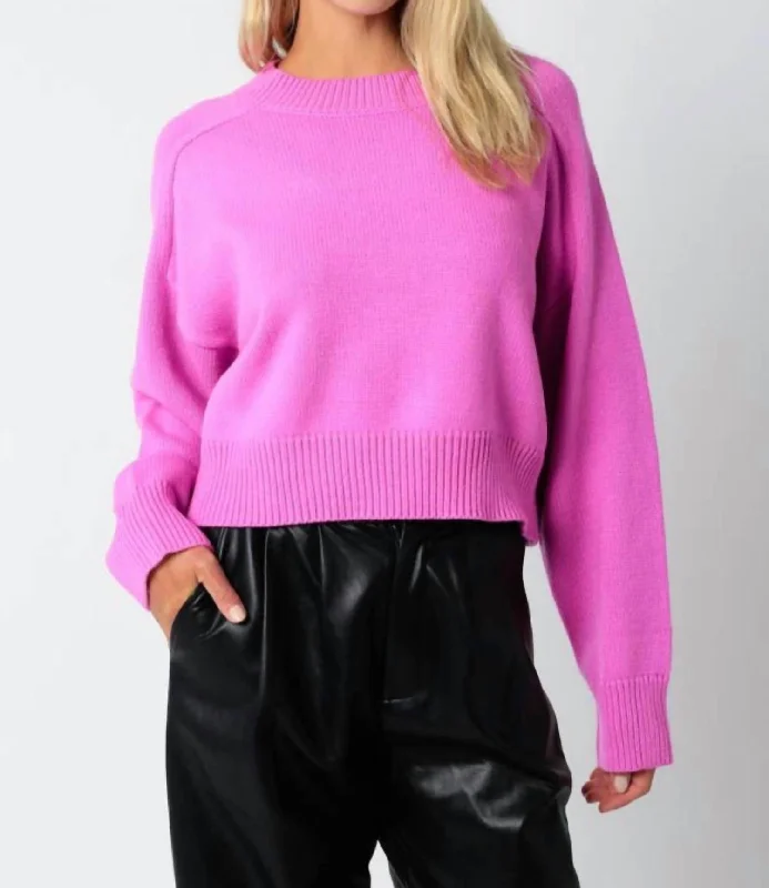 Bright Crew Neck Sweater in Pink