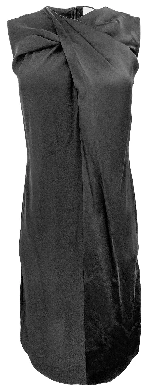 Burberry Drape Front Dress in Black