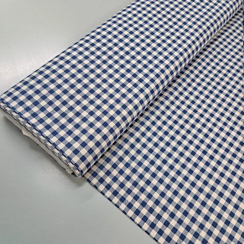 Dressmaking Stonewashed Cotton - Navy - Gingham