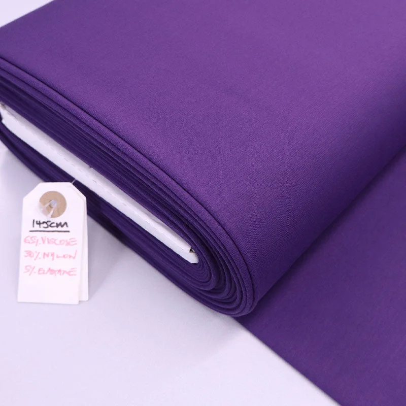 Dressmaking Viscose Elastane - Ponte Roma - Chocolate Bar Purple