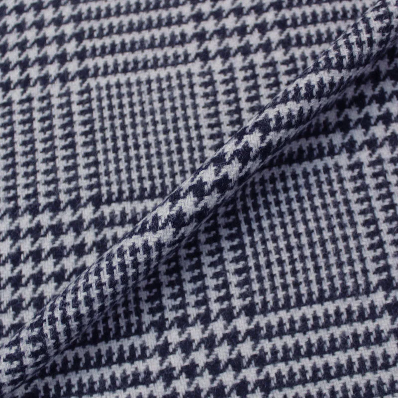 Dressmaking Wool - Periwinkle and Navy Big Prince of Wales Check