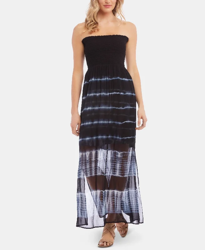 Karen Kane Smocked Tie Dyed Strapless Dress