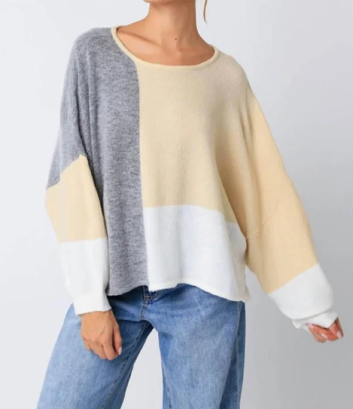 Katie Colorblock Dolman Sleeve Sweater in Multi