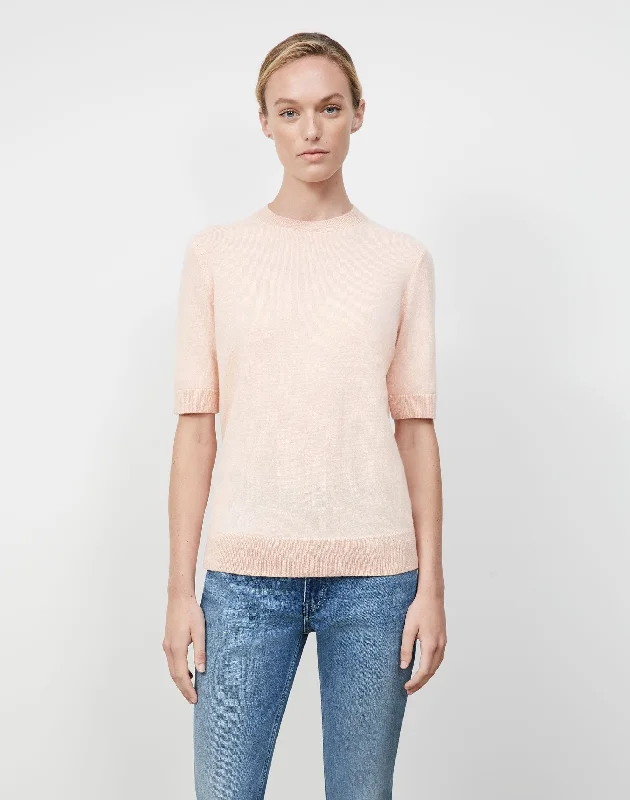 KindCashmere Crewneck Short Sleeve Sweater