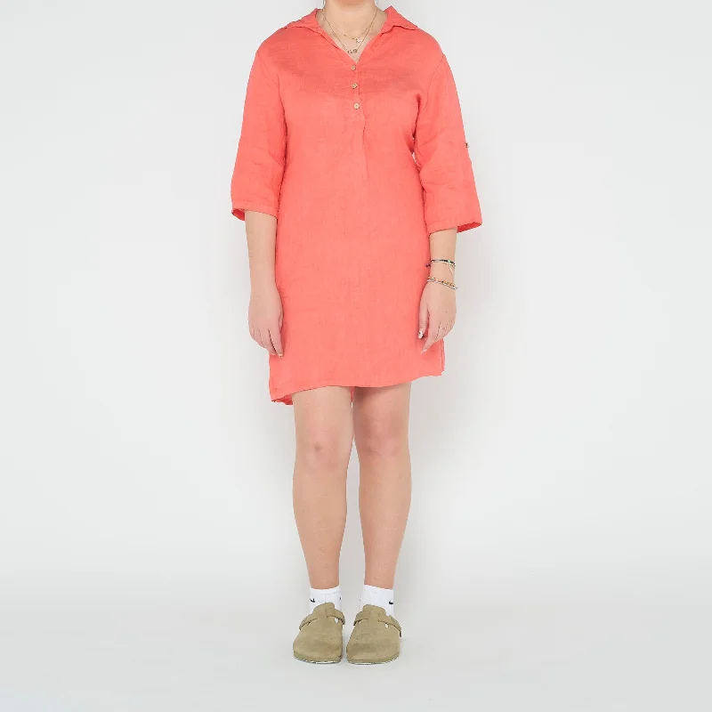 Linen Tunic Shirt Dress - UK 8