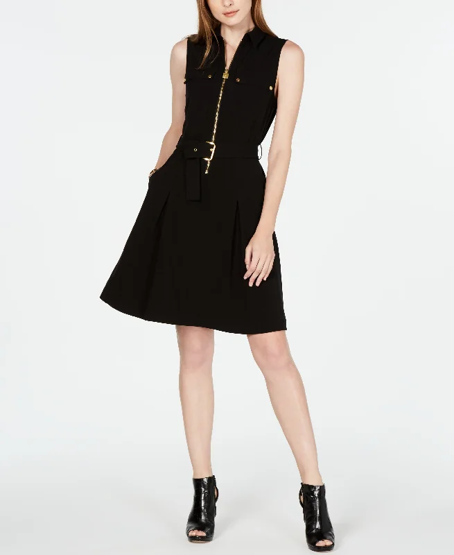 Michael Michael Kors Belted Zip Front Shirtdress