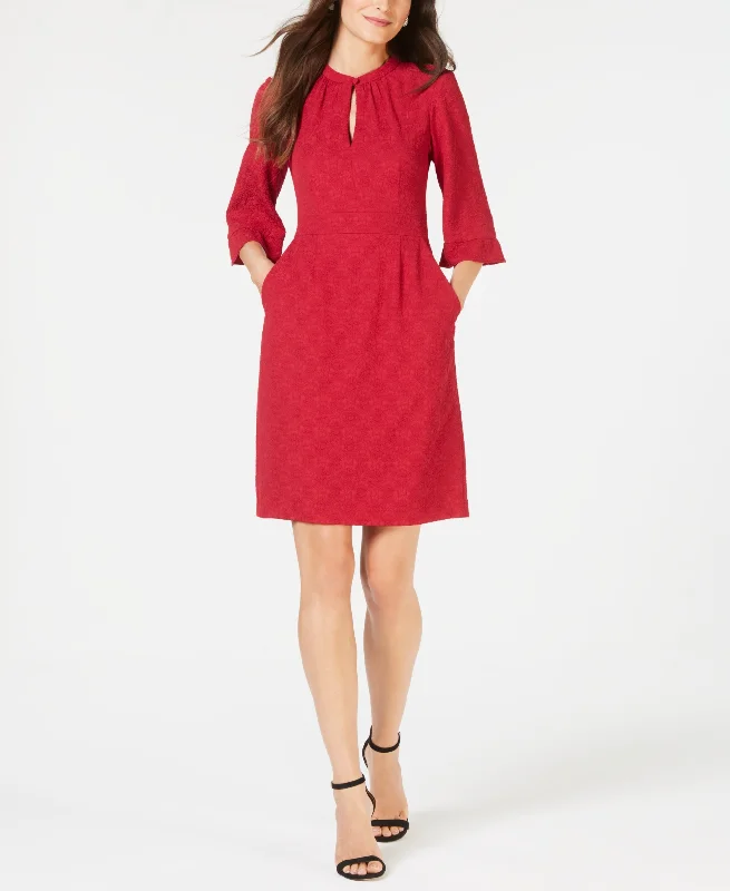 Nanette Lepore 3/4 Sleeve Keyhole Dress