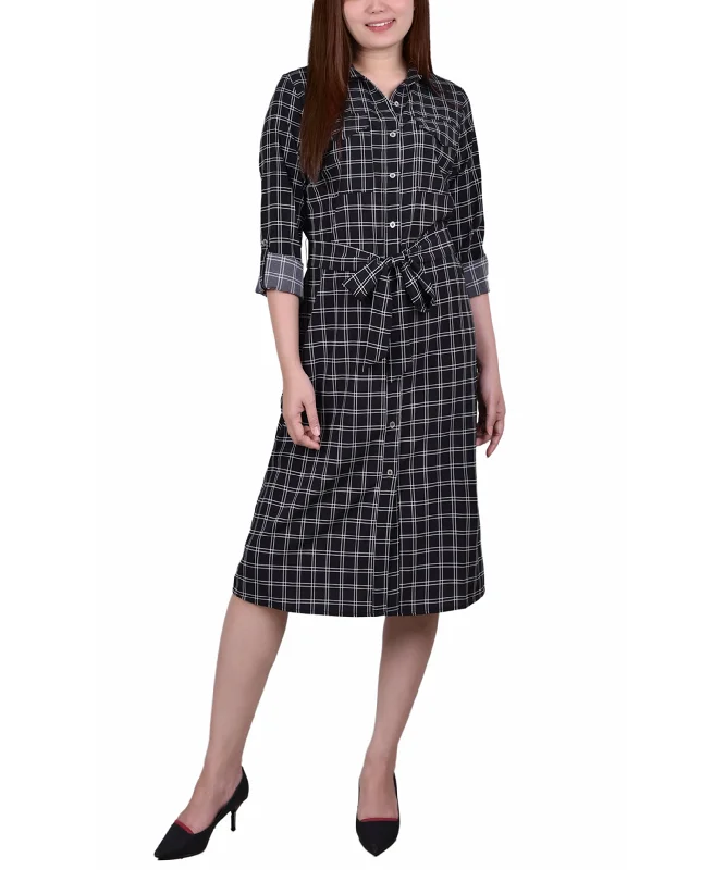 Petite Roll Tab Shirt Dress