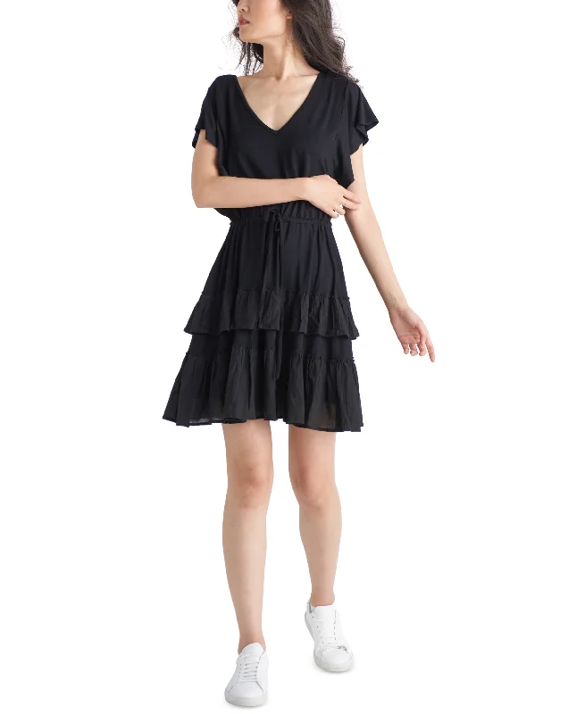 Petite Tiered Ruffled Dress