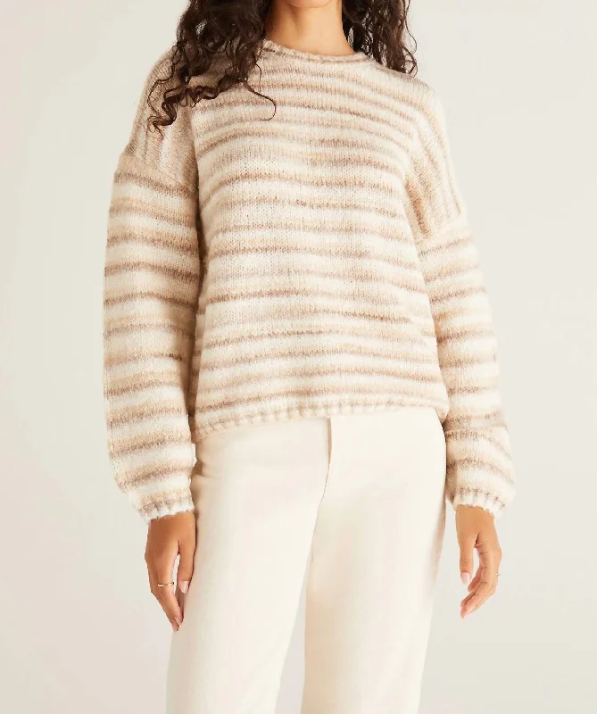 Piper Ombre Stripe Sweater in Oatmeal