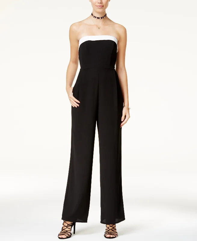 Teeze Me Juniors Strapless Bow Detail Jumpsuit