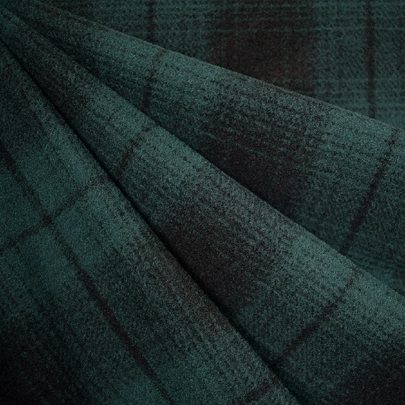 Tonal Plaid Recycled Fleece Shirting Evergreen