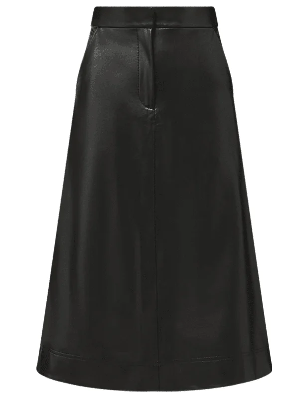 Veronica Beard Louise Vegan Leather Midi Skirt