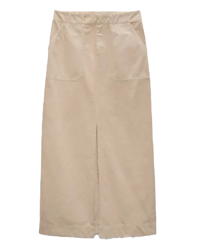 Khaki Leyton Midi Skirt