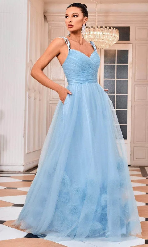 J'Adore Dresses J24013 - Tie Strap Tulle Prom Dress