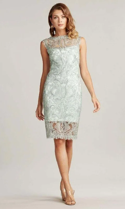 Tadashi Shoji - Corded Embroidery On Tulle Boatneck Dress