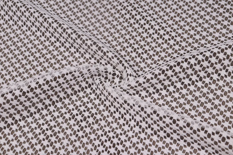 White Abstract Lace Polyester Fabric