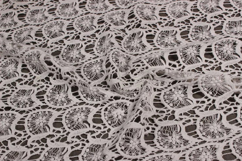 White Traditional Cotton Lace Fabric