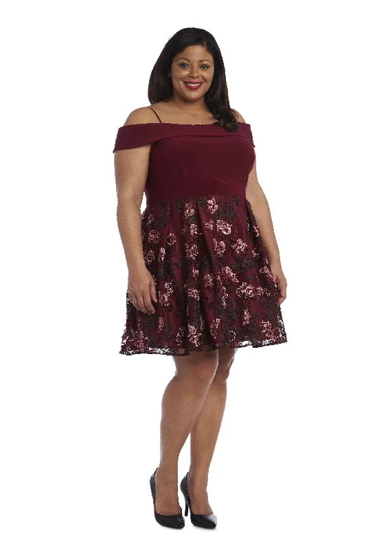 Morgan & Co 12553WM Short Plus Size Cocktail Dress