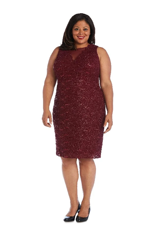 Nightway Short Plus Size Cocktail Lace Dress 21500W