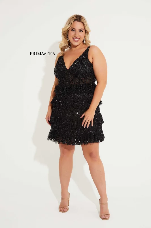 Primavera Couture 14063 Homecoming Plus Size Short Cocktail Sequin Dress