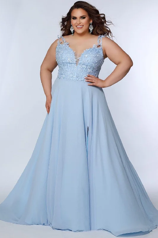 Sydneys Closet SC7351 Long Plus Size Formal Chiffon Prom Dress