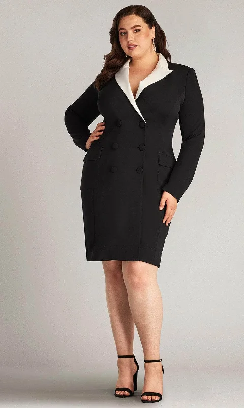 Tadashi Shoji BOS22835MQ - Mckay Double-Breasted Coat Dress - Plus Size