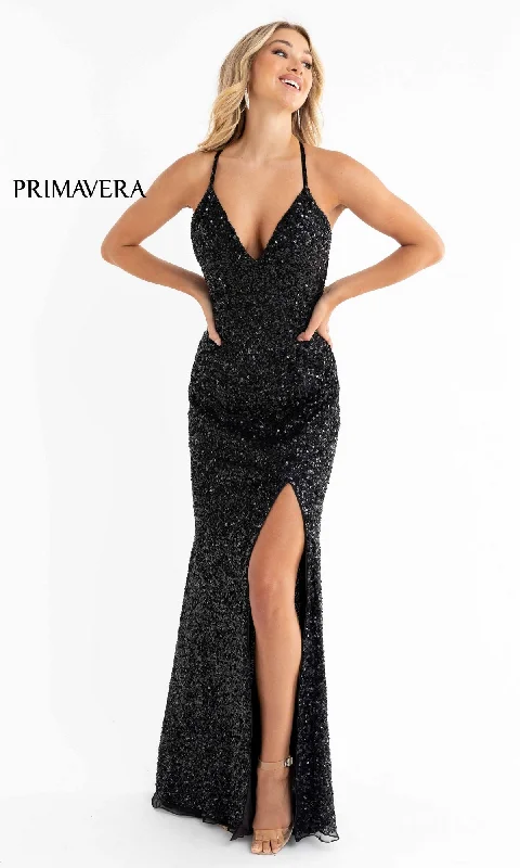 Backless Tight Long Sequin Prom Dress 3291D